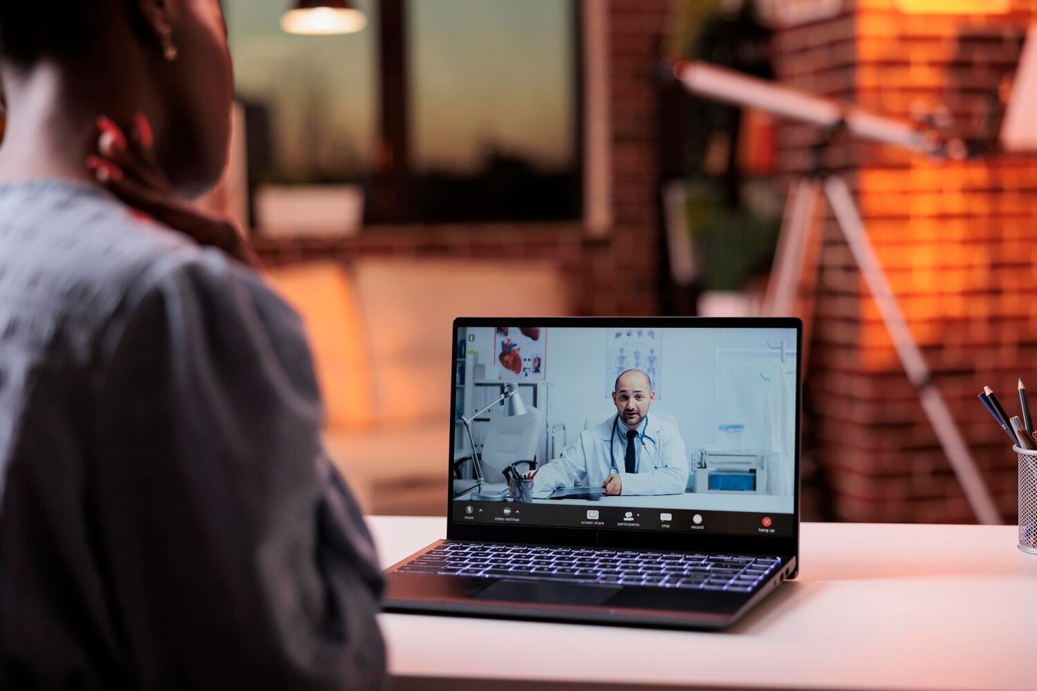 Licensed mental health professional conducting telehealth PSD letter consultation for psychiatric service dog