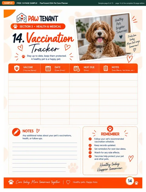 Sample page 9: vaccination tracker
