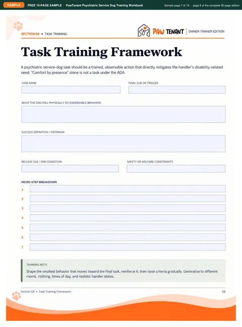 Sample page 7: task training framework