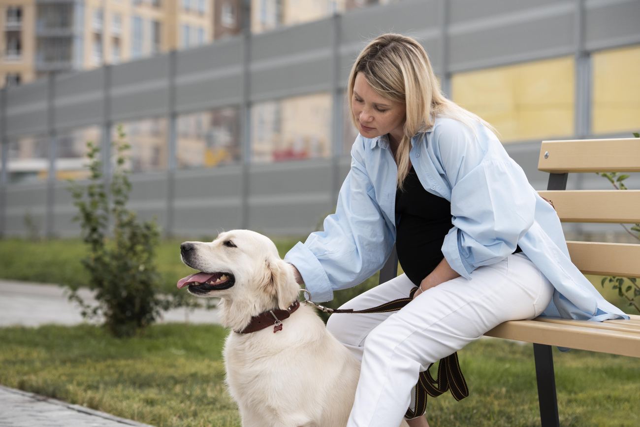 A household relaxed at home with their emotional support dog after an approved accommodation