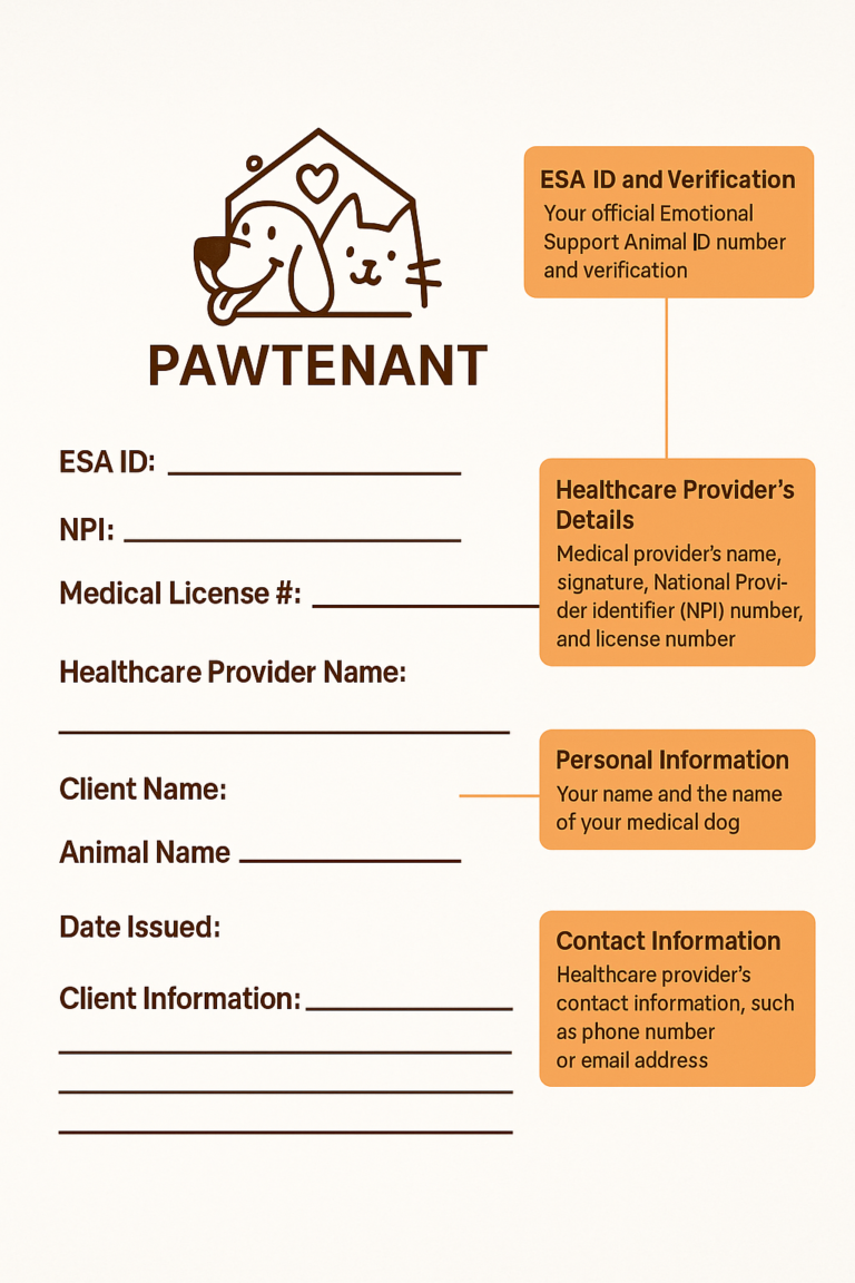 Pawtenant Emotional Support Animal Letter Template